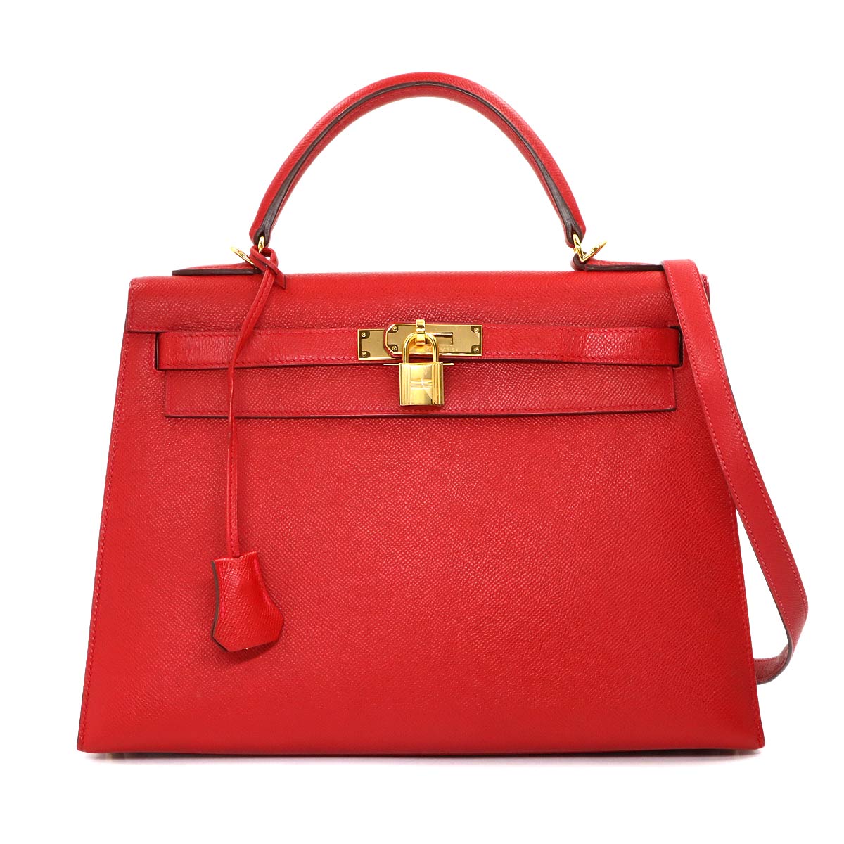 Kelly 32 Veau Epsom Rouge Casaque 2way Hand Shouder Bag