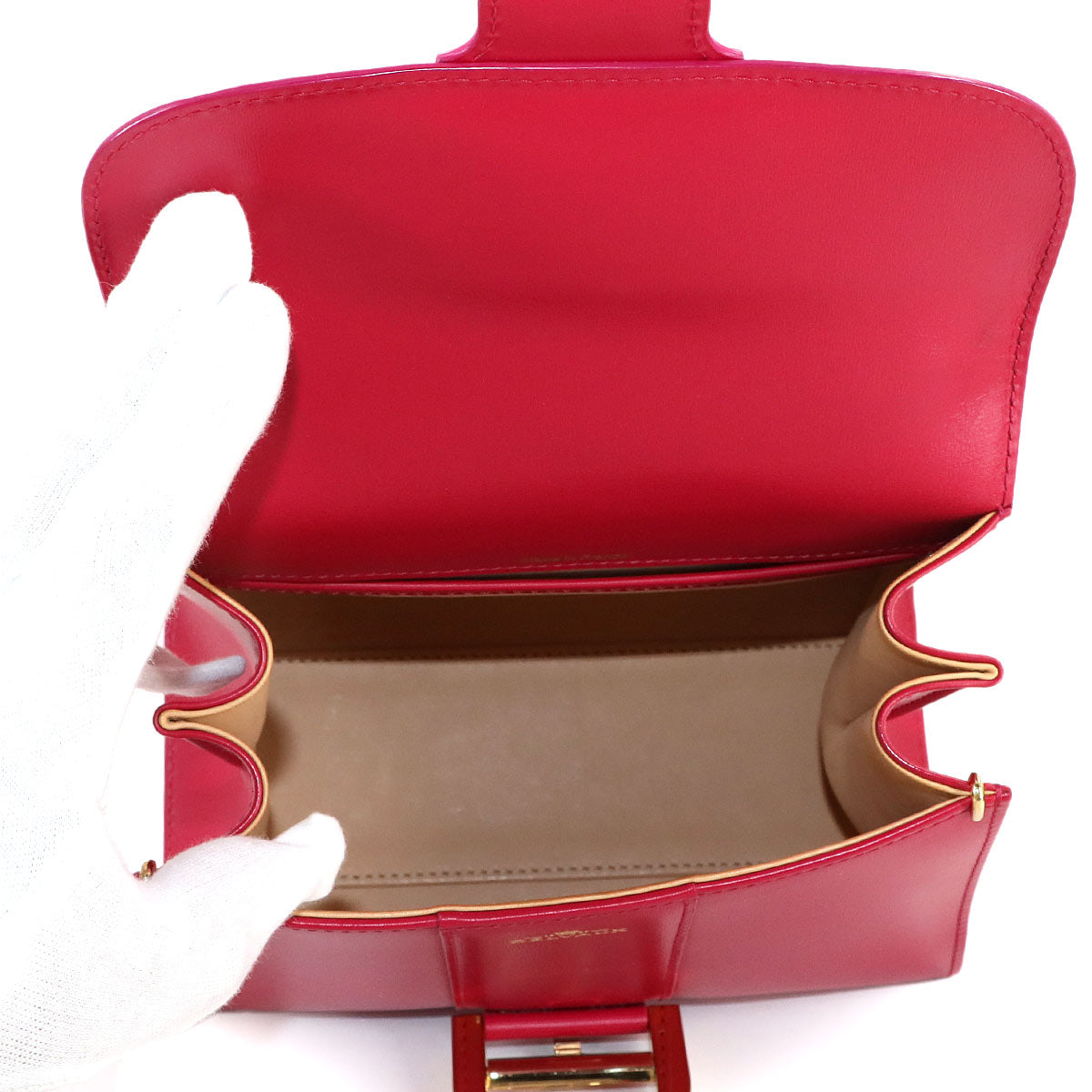 Brillant Mini Hand Shoulder Bag Leather Pink Heart Charm