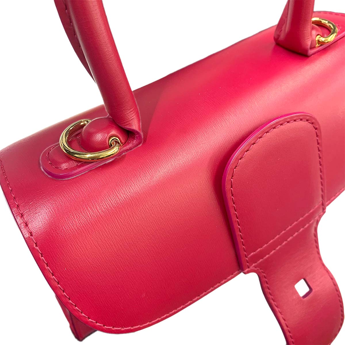 Brillant Mini Hand Shoulder Bag Leather Pink Heart Charm