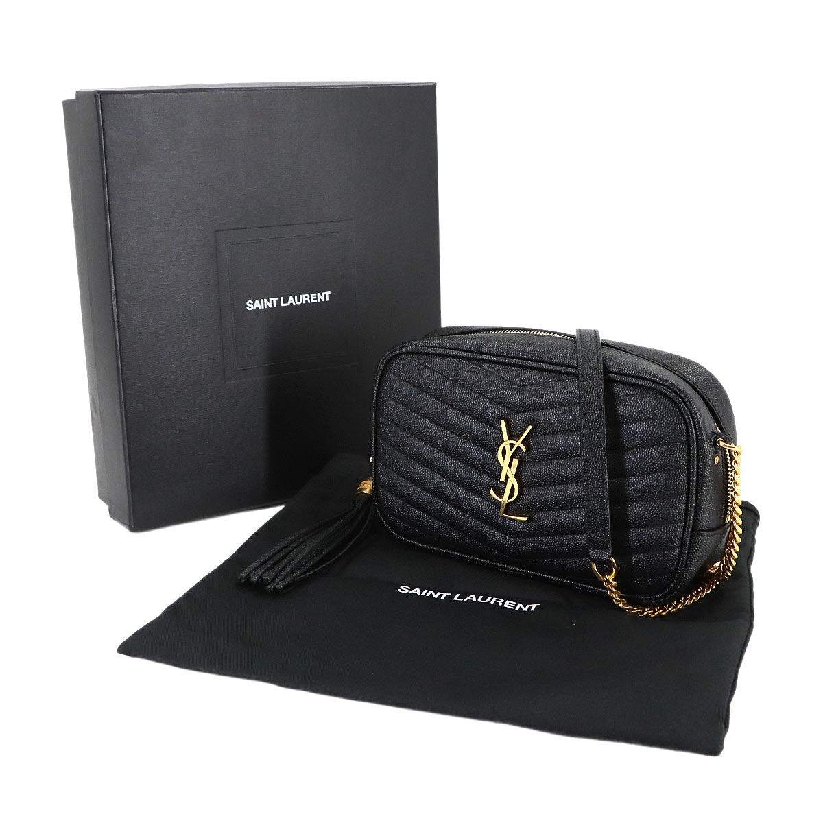 Lou Mini Chain Shoulder Bag Leather Black 612579