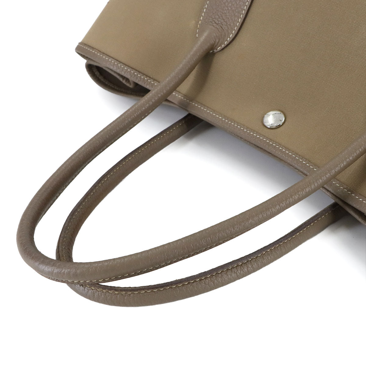 Garden Party PM Tote Bag Toile Officier Leather Etoupe