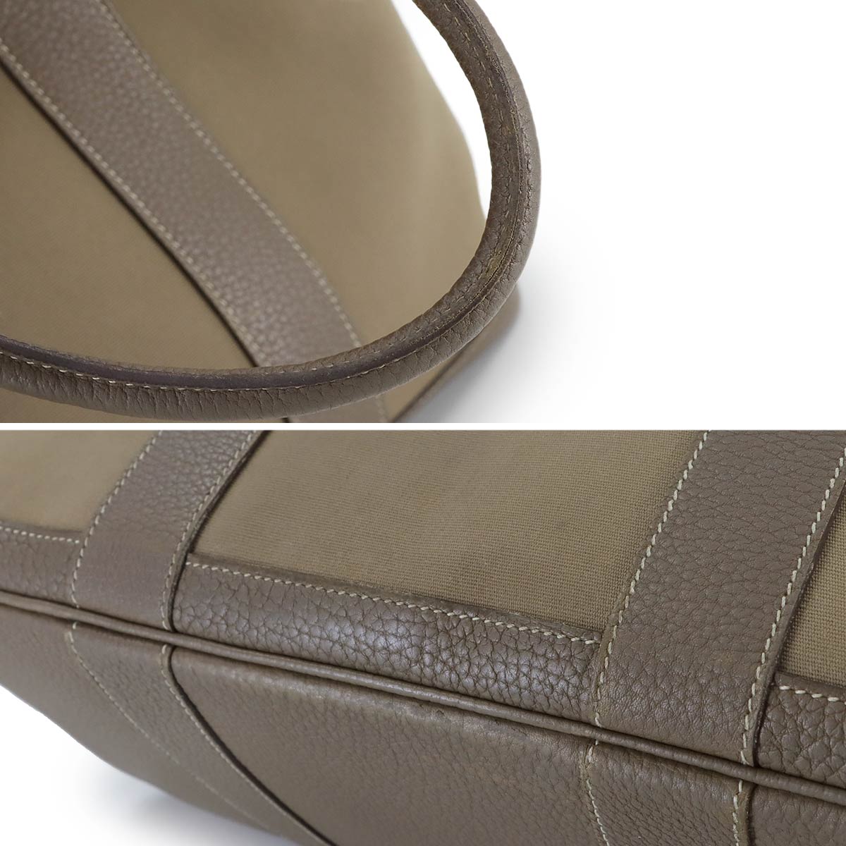 Garden Party PM Tote Bag Toile Officier Leather Etoupe