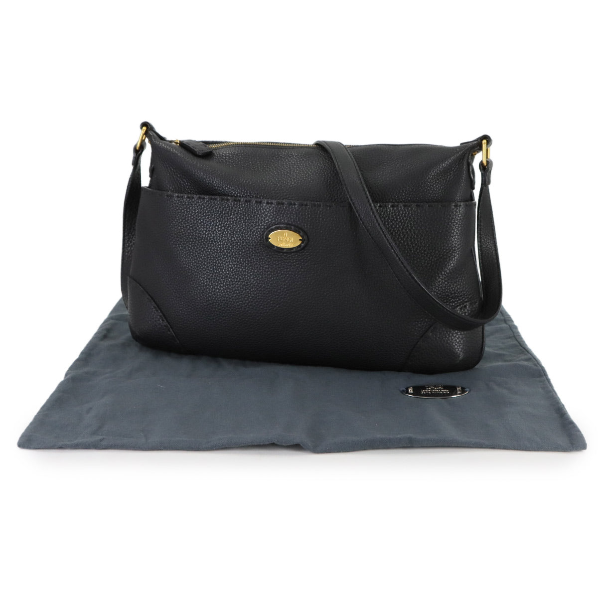 Selleria Shoulder Bag Leather Black 8BT194 Purse