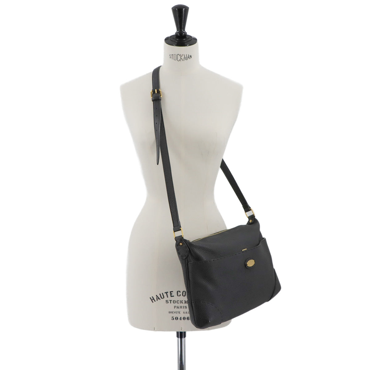 Selleria Shoulder Bag Leather Black 8BT194 Purse