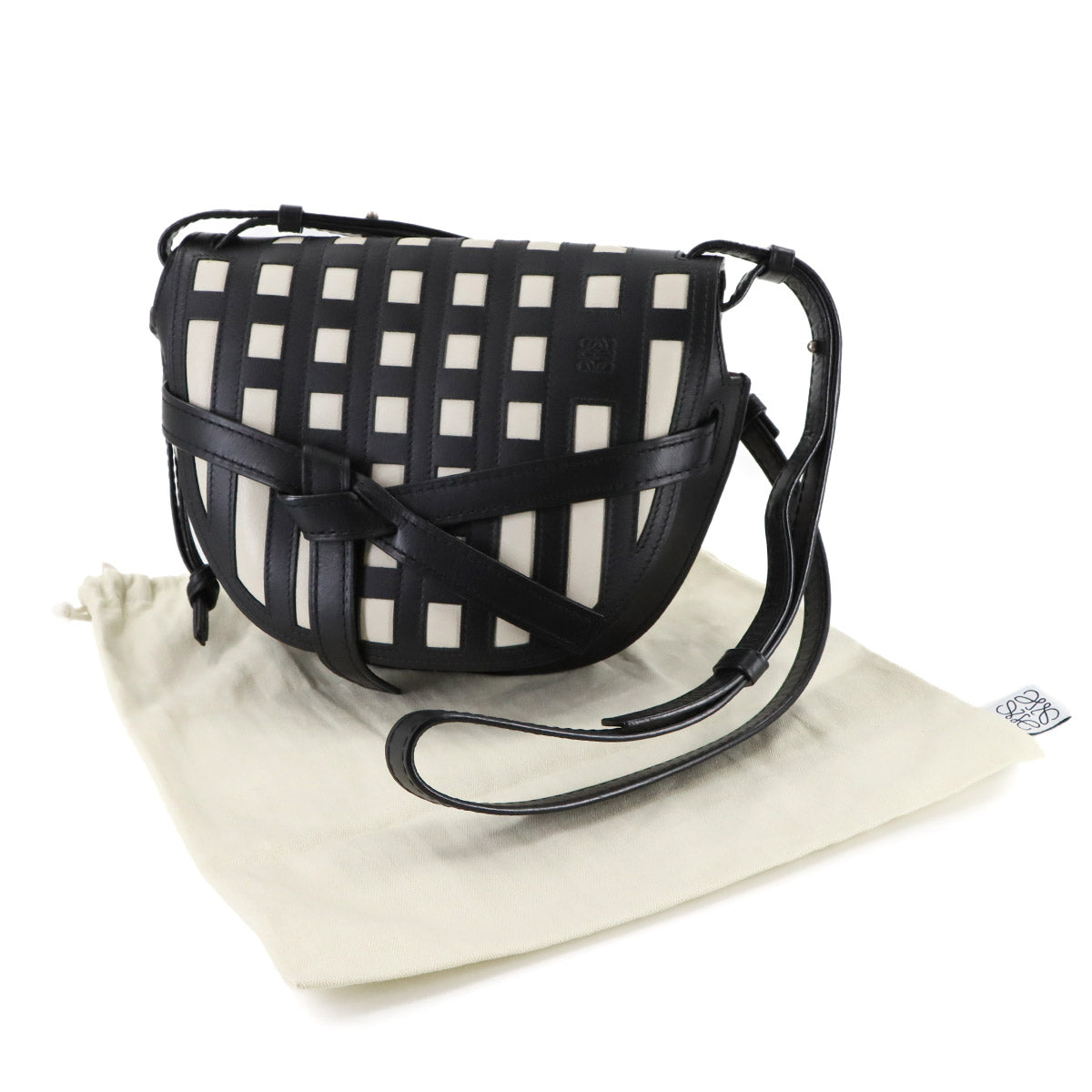 Gate Bag Small Shoulder Bag Leather Black White Purse