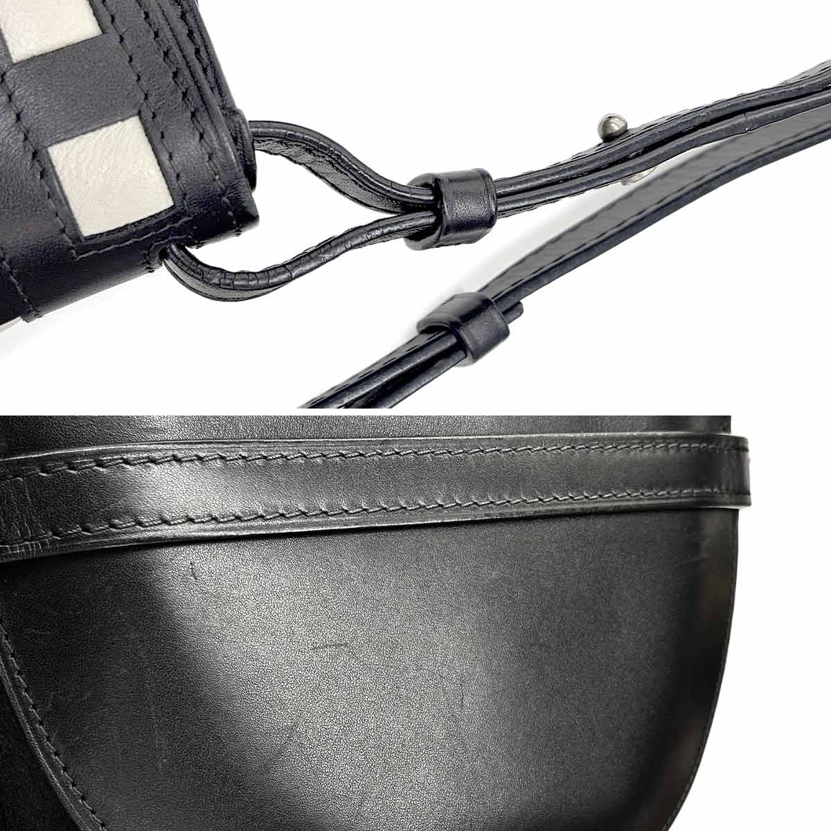 Gate Bag Small Shoulder Bag Leather Black White Purse
