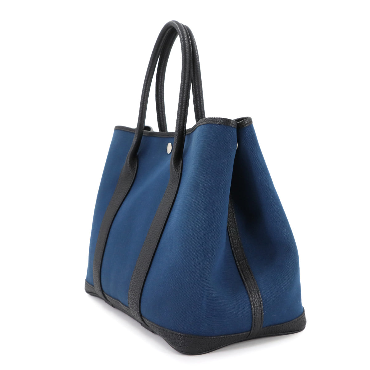 Garden Party PM Tote Bag Toile Officier Leather Navy Black