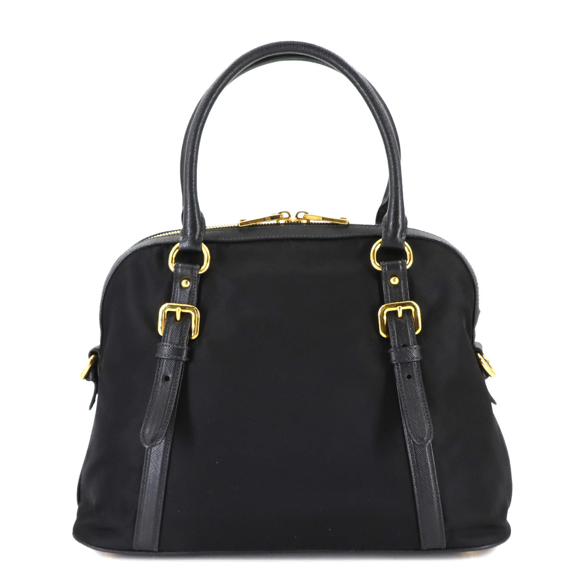 Hand Shoulder Bag Nylo Saffiano leather Black 1BB013 Purse