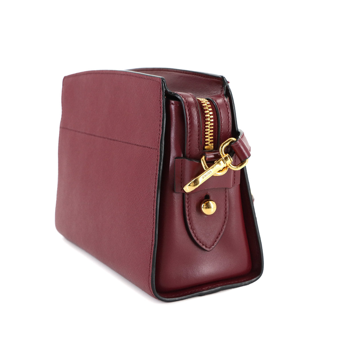 Shoulder Bag Saffiano Leather Bordeaux 1BH104 Purse