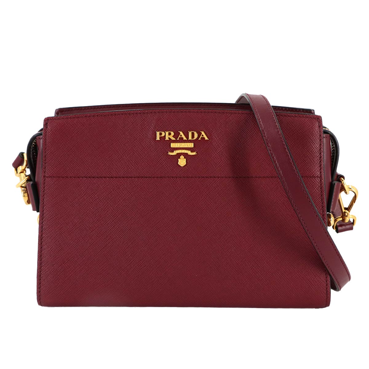 Shoulder Bag Saffiano Leather Bordeaux 1BH104 Purse