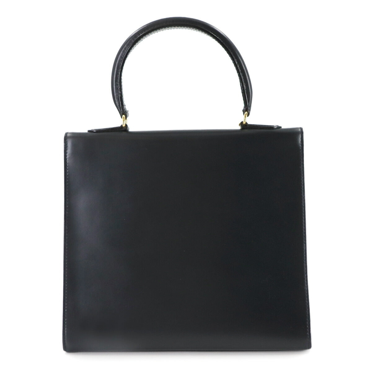 Gancini Hand Bag Leather Navy Vintage Purse