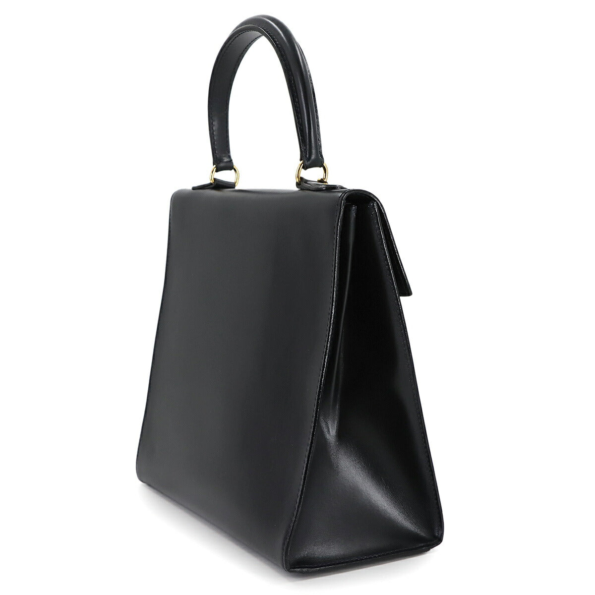 Gancini Hand Bag Leather Navy Vintage Purse