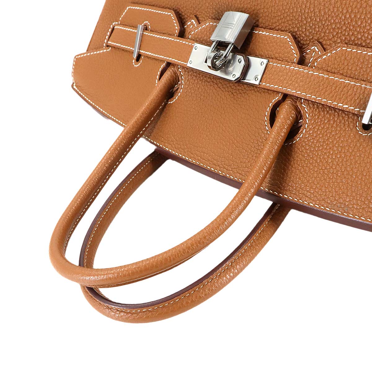 Birkin 35 Togo Gold Hand Bag Purse Brown Leather