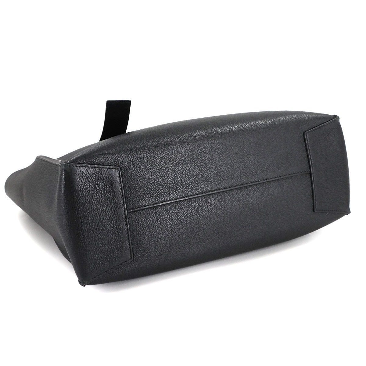 Buckle Tote Bag Leather Black Purse