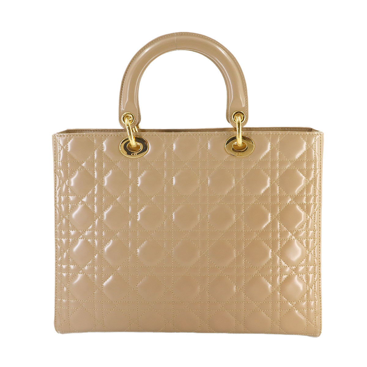 Lady Dior Large 2way Hand Shoulder Bag Leather Beige