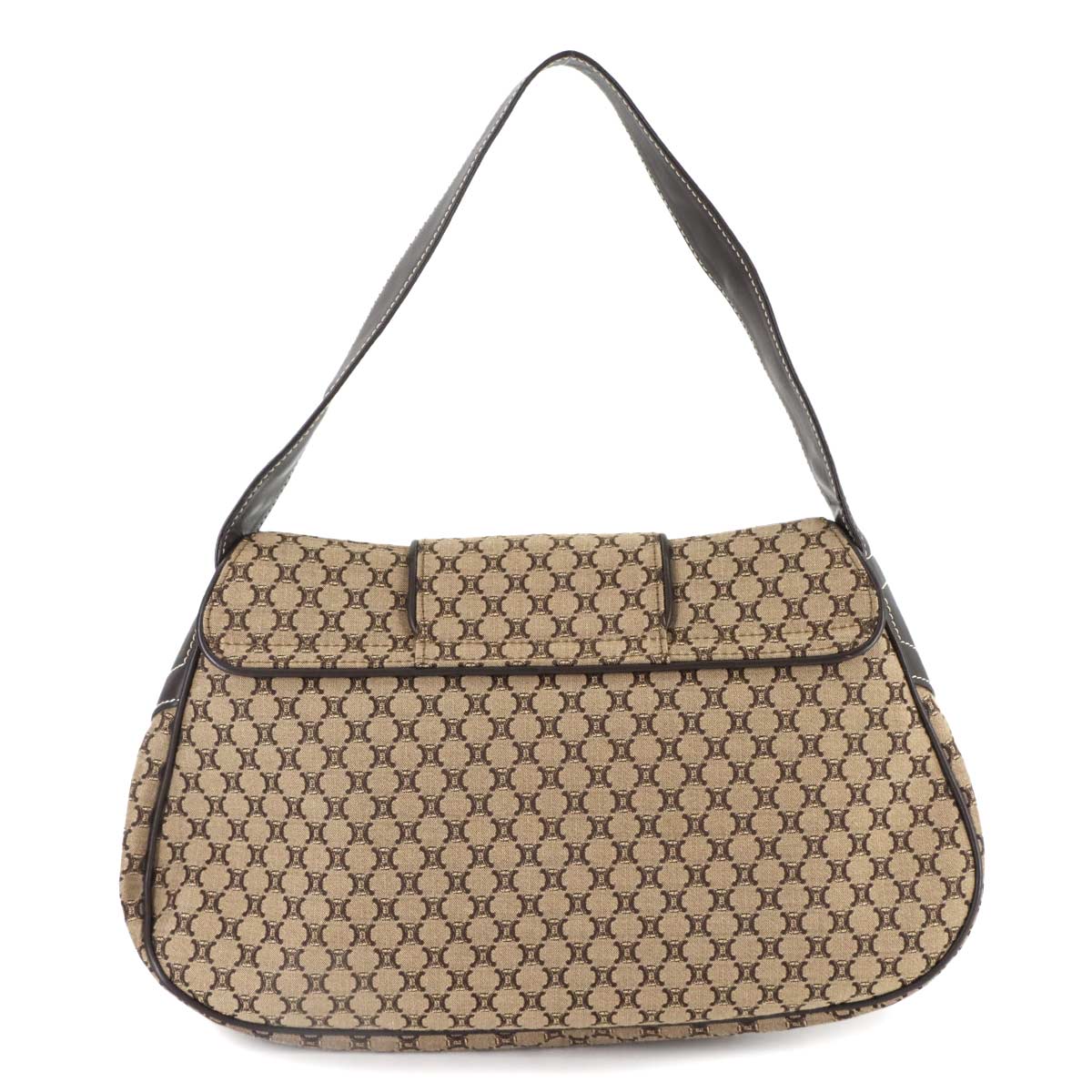 Macadam Hand Bag Canvas Leather Brown Purse Vintage