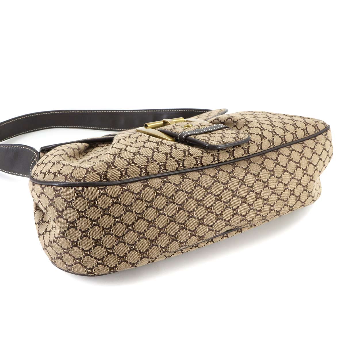 Macadam Hand Bag Canvas Leather Brown Purse Vintage