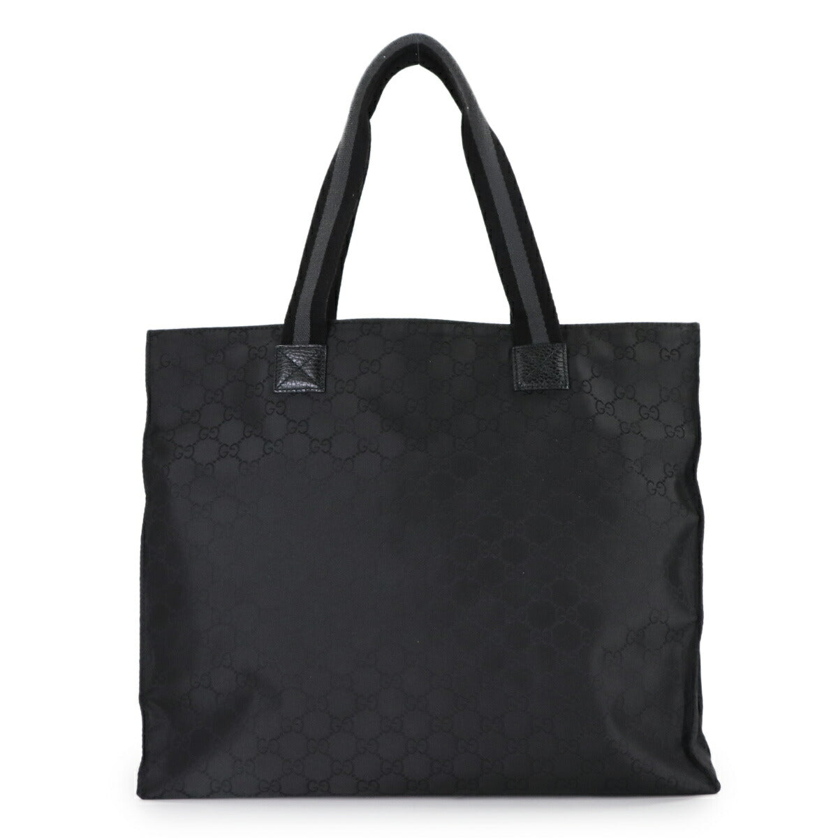 GG Nylon Tote Bag Leather Black 449178 Purse