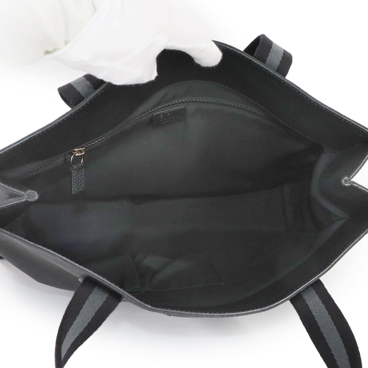 GG Nylon Tote Bag Leather Black 449178 Purse