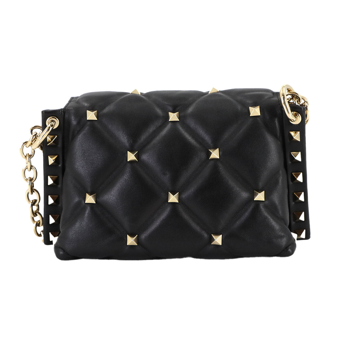 Candy Studs Shoulder Bag Leather Black Purse