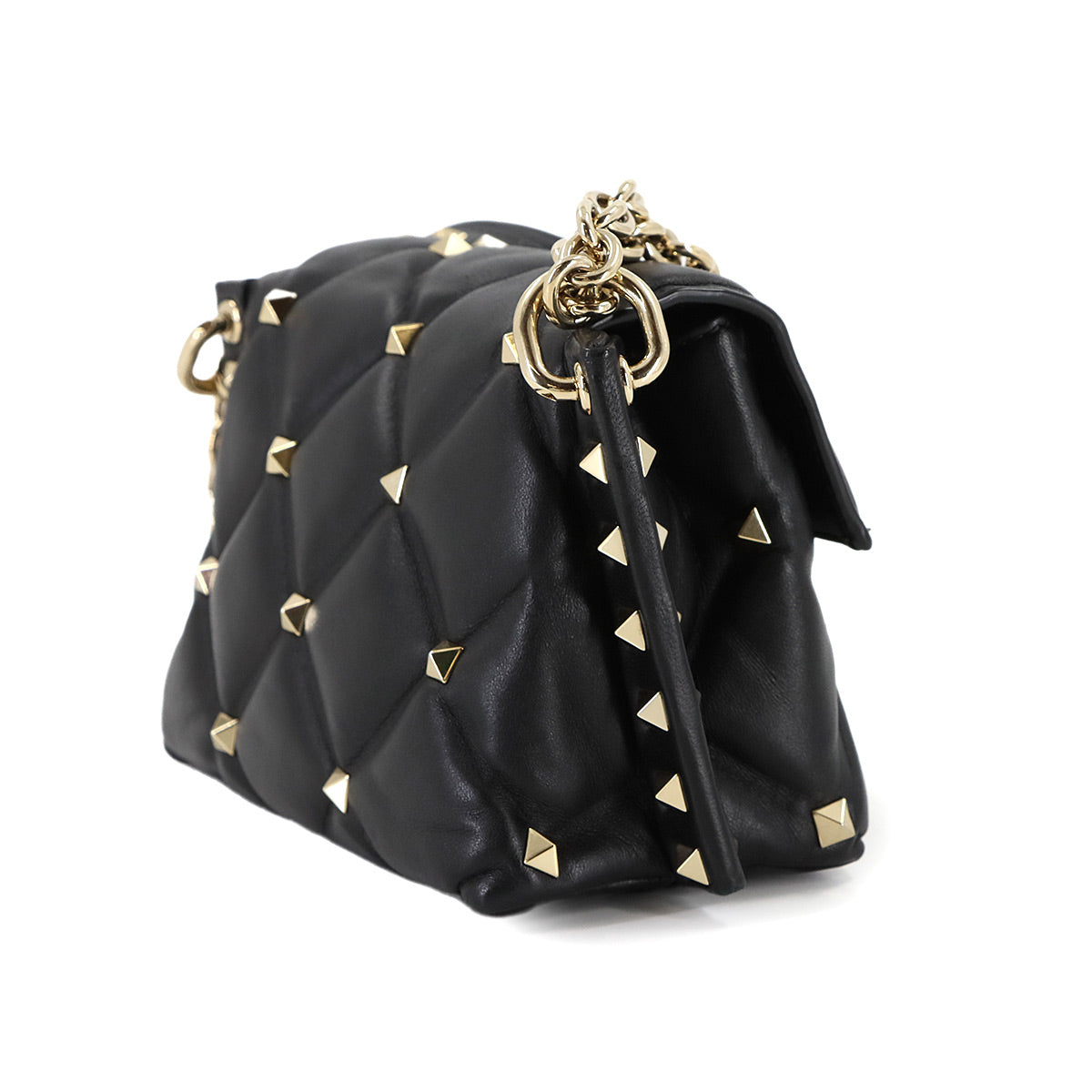 Candy Studs Shoulder Bag Leather Black Purse