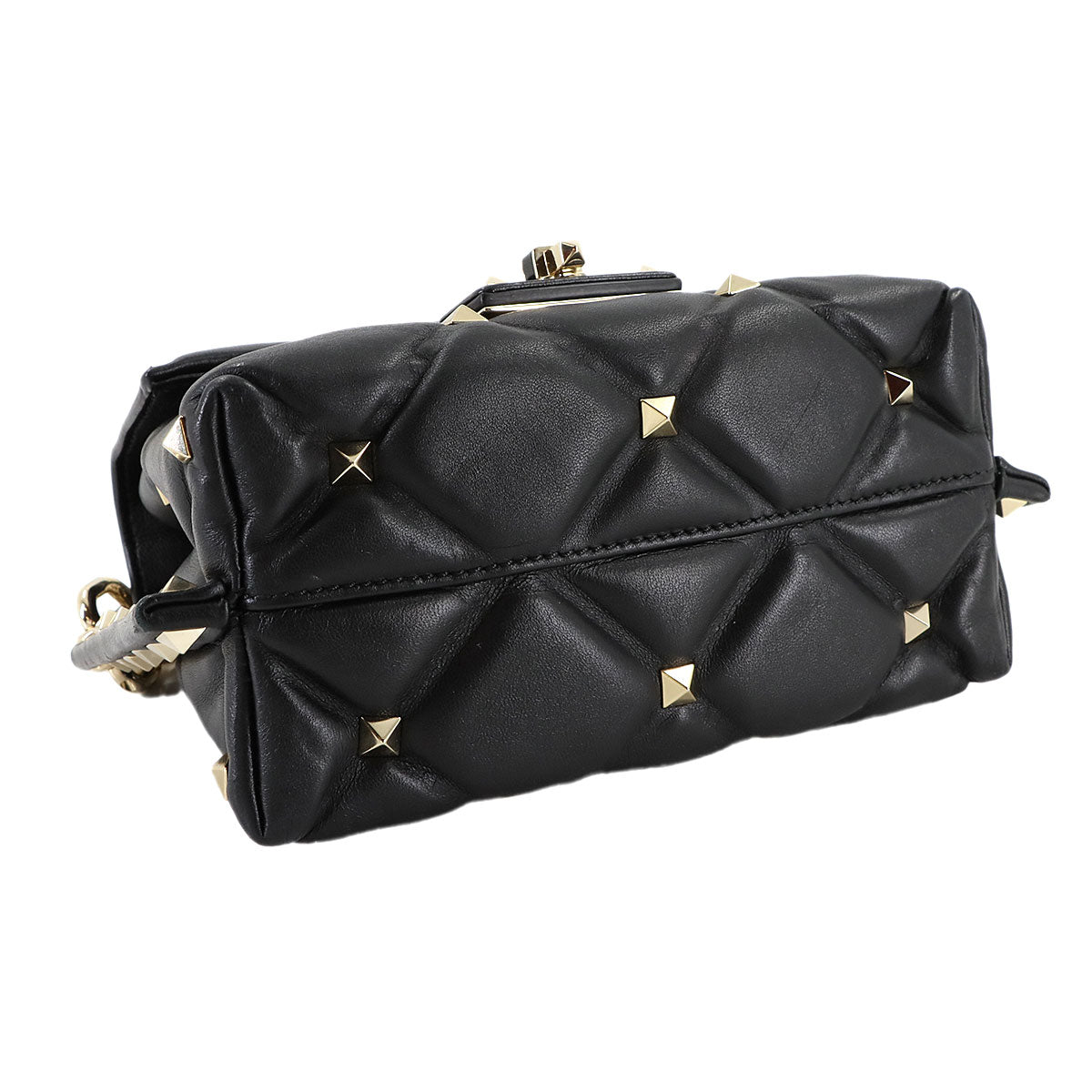 Candy Studs Shoulder Bag Leather Black Purse