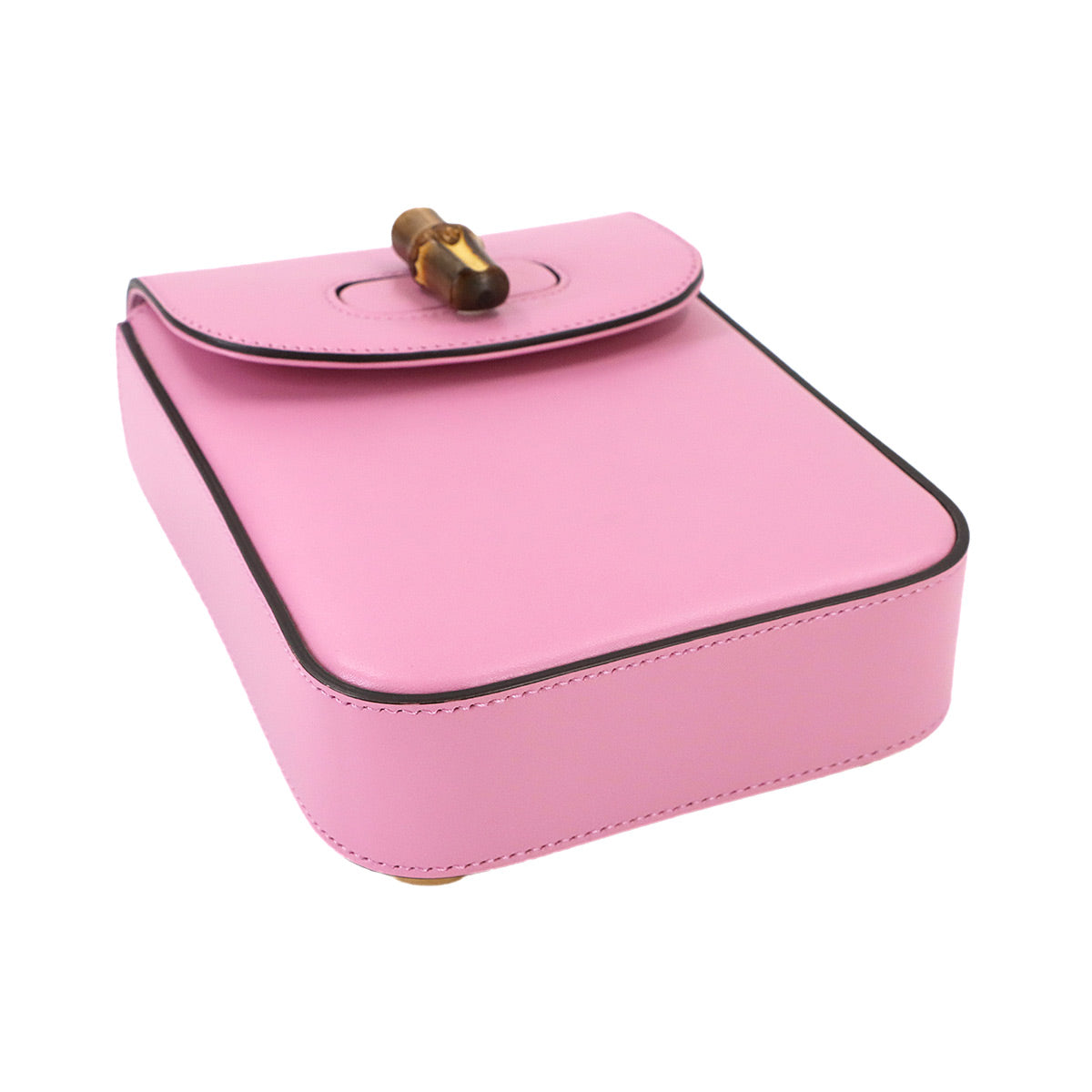 Bamboo Mini Backpack Hand Shoulder Bag Leather Pink 702106 Purse