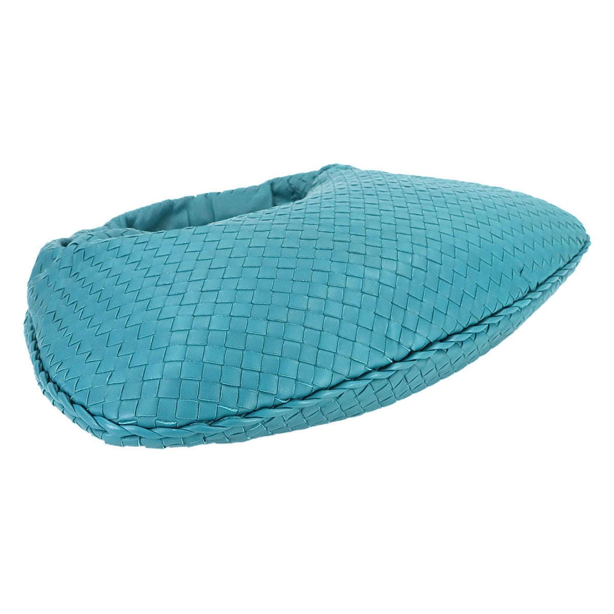 Intrecciato Hobo Shoulder Bag Leather Blue Purse