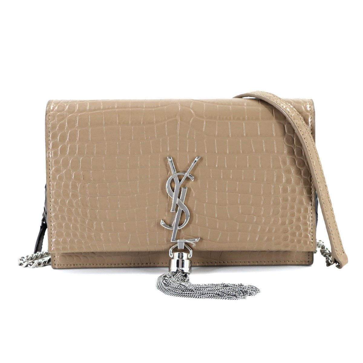 Kate Chain Long Wallet Leather Beige 152159