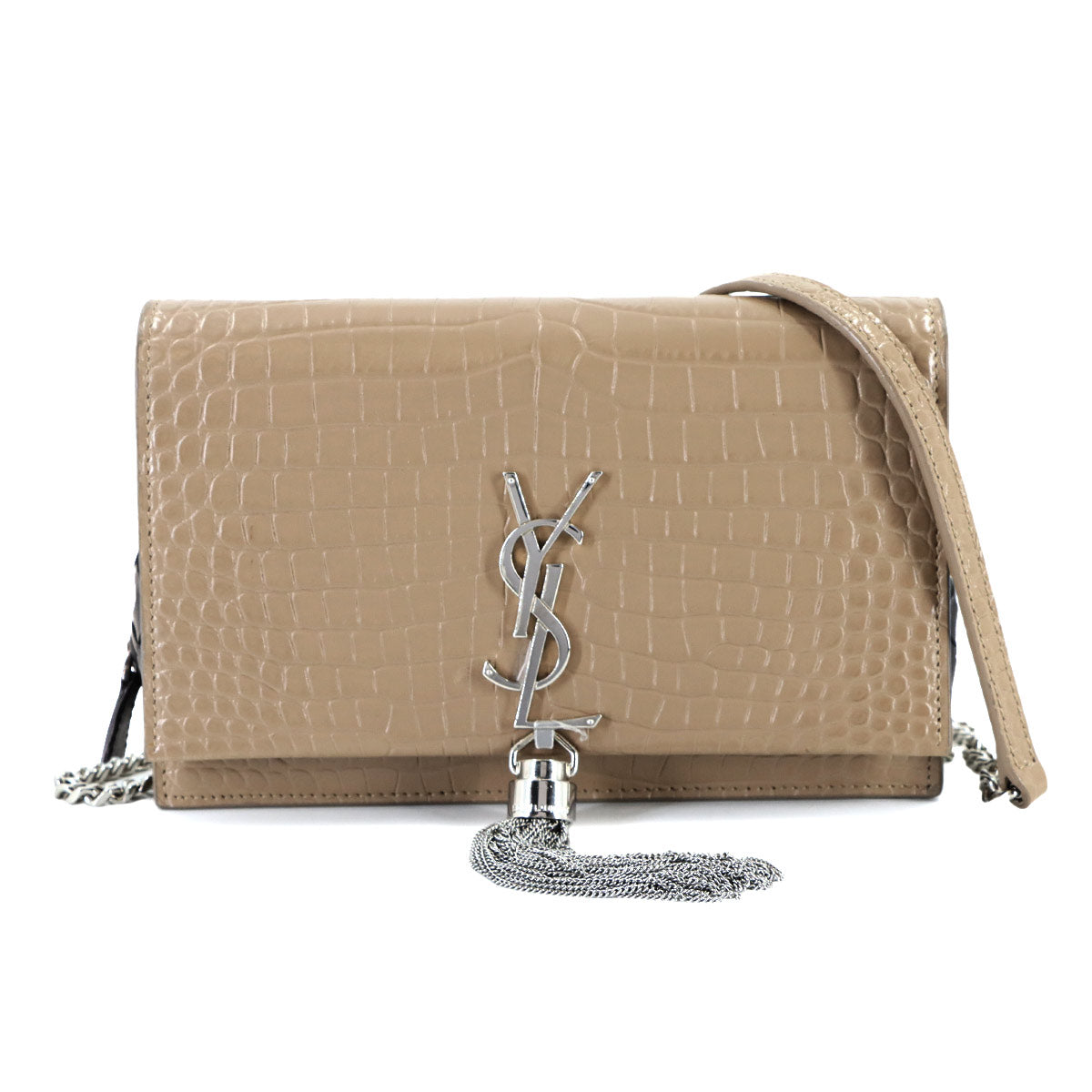 Kate Chain Long Wallet Leather Beige 152159