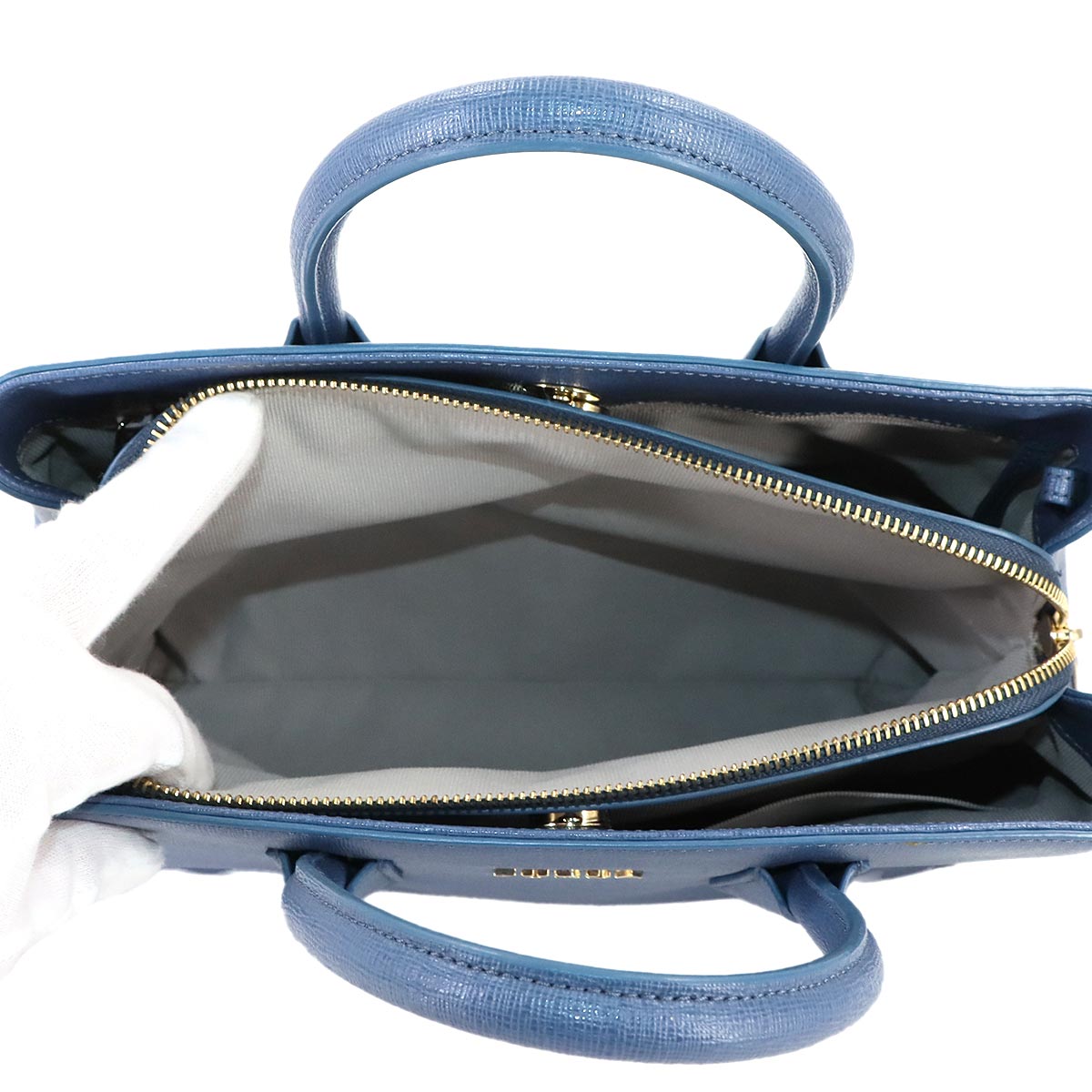 Tessa Small 2way Hand Shoulder Bag Leather Blue 916855 Purse