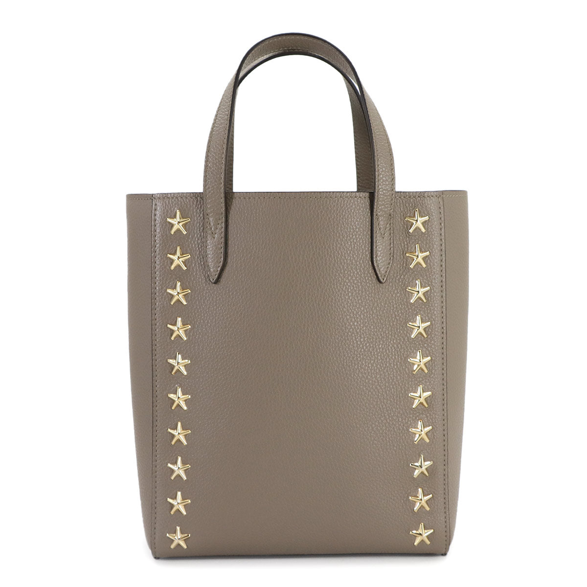 BRIA 2way Tote Shoulder Bag Leather Beige Star Studs