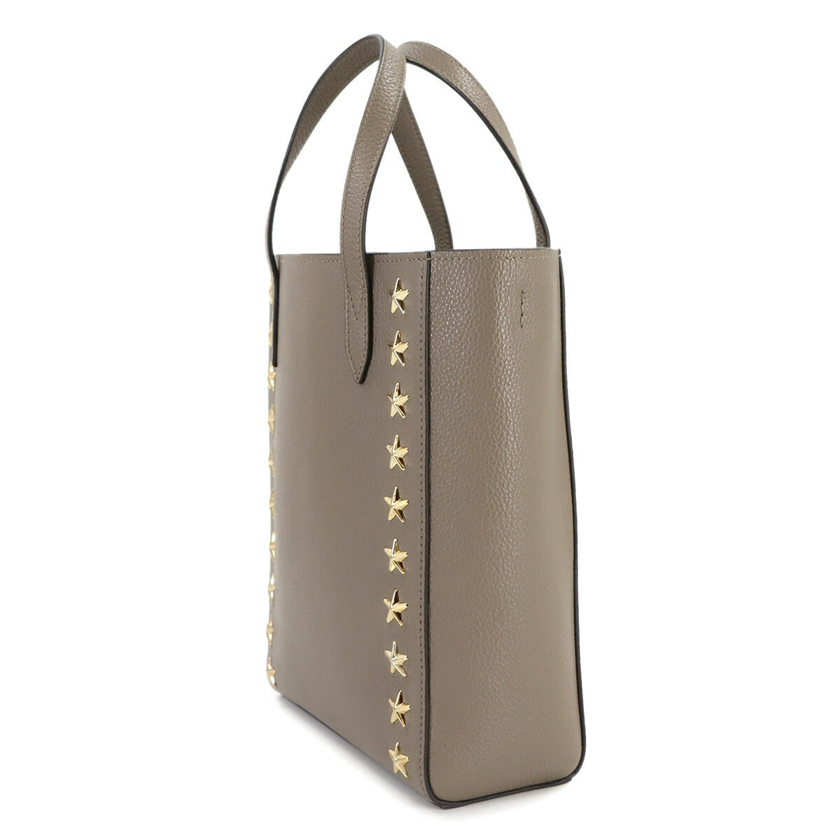 BRIA 2way Tote Shoulder Bag Leather Beige Star Studs