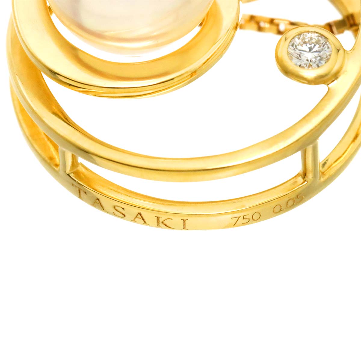 Akoya Pearl 7.2-4.6mm Diamond 0.05ct Necklace 18K YG 750