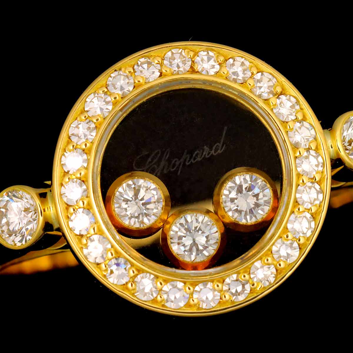 Happy Diamond Ring 18K YG 750 Size6-6.25(US)