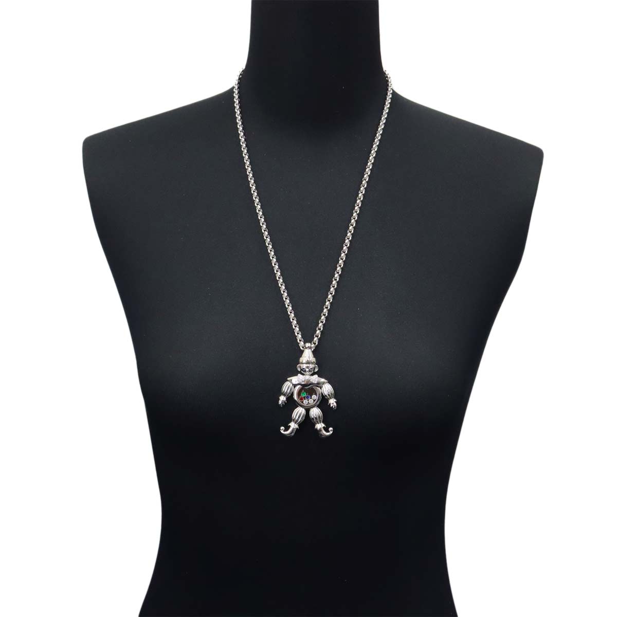 Happy Diamond clown Multi Stone Necklace 18K WG 750