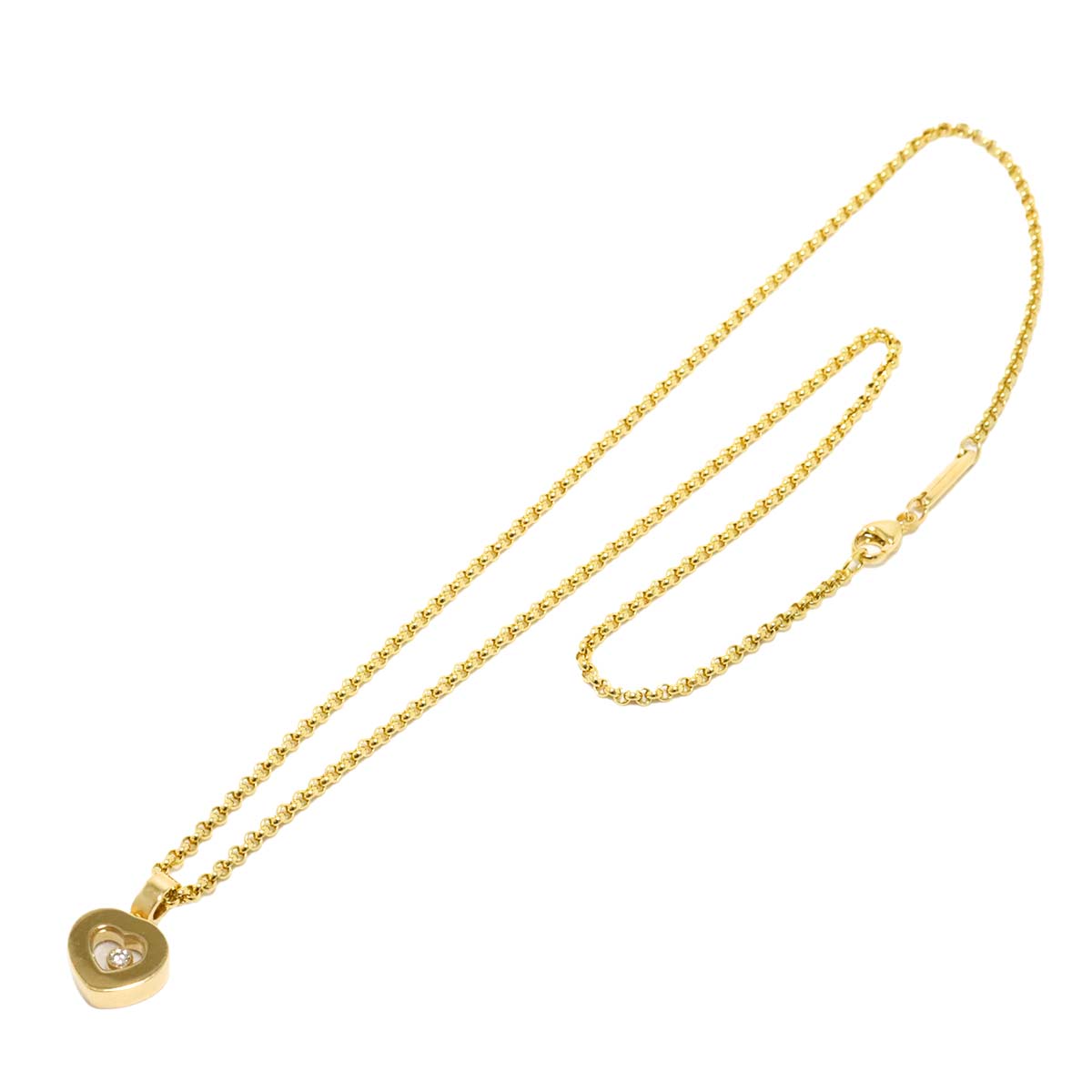 Happy Diamond Heart Necklace 18K Yellow Gold 750