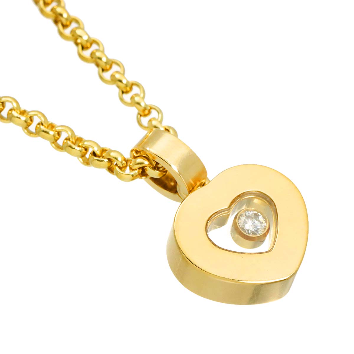 Happy Diamond Heart Necklace 18K Yellow Gold 750