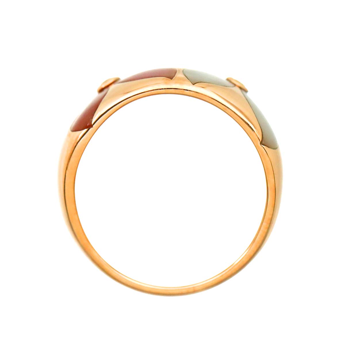 Shell Diamond 0.03ct Ring 18K PG Pink Gold 750 Size6.75(US)