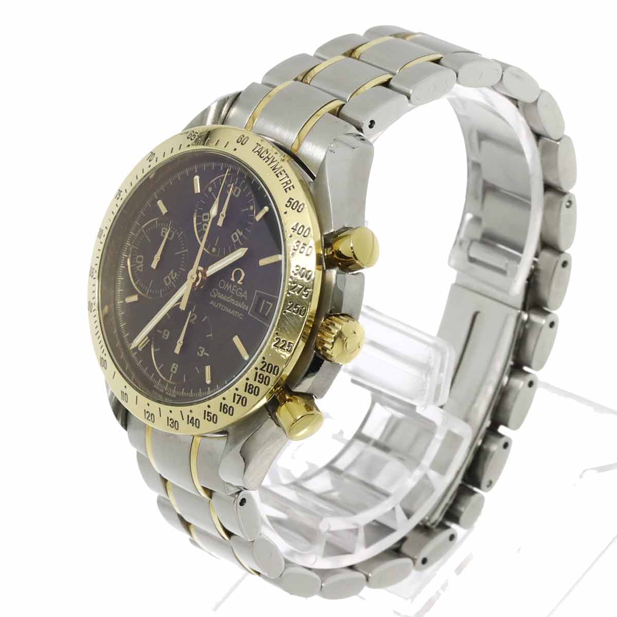Speedmaster Date 3313.50 750 Yellow Gold Automatic Black Dial