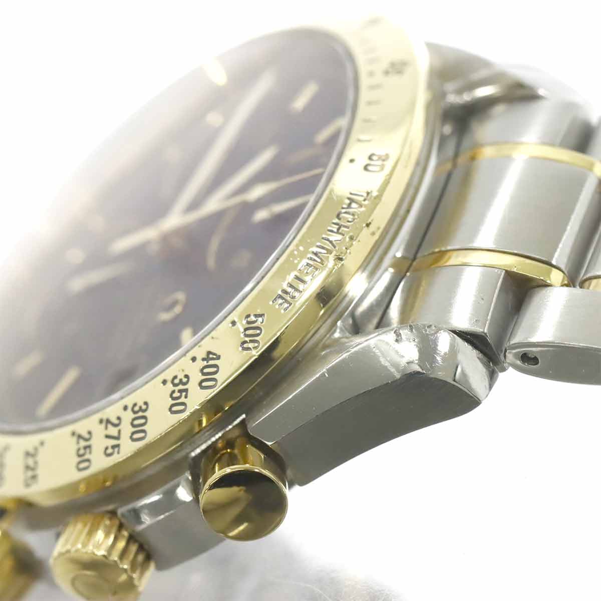 Speedmaster Date 3313.50 750 Yellow Gold Automatic Black Dial