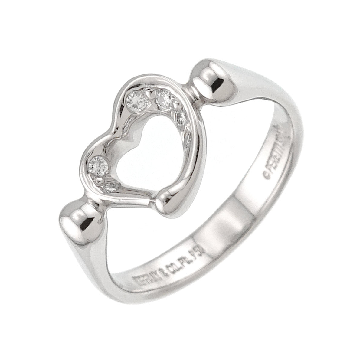 Open Heart Diamond Ring Platinum size5.5-5.75(US)