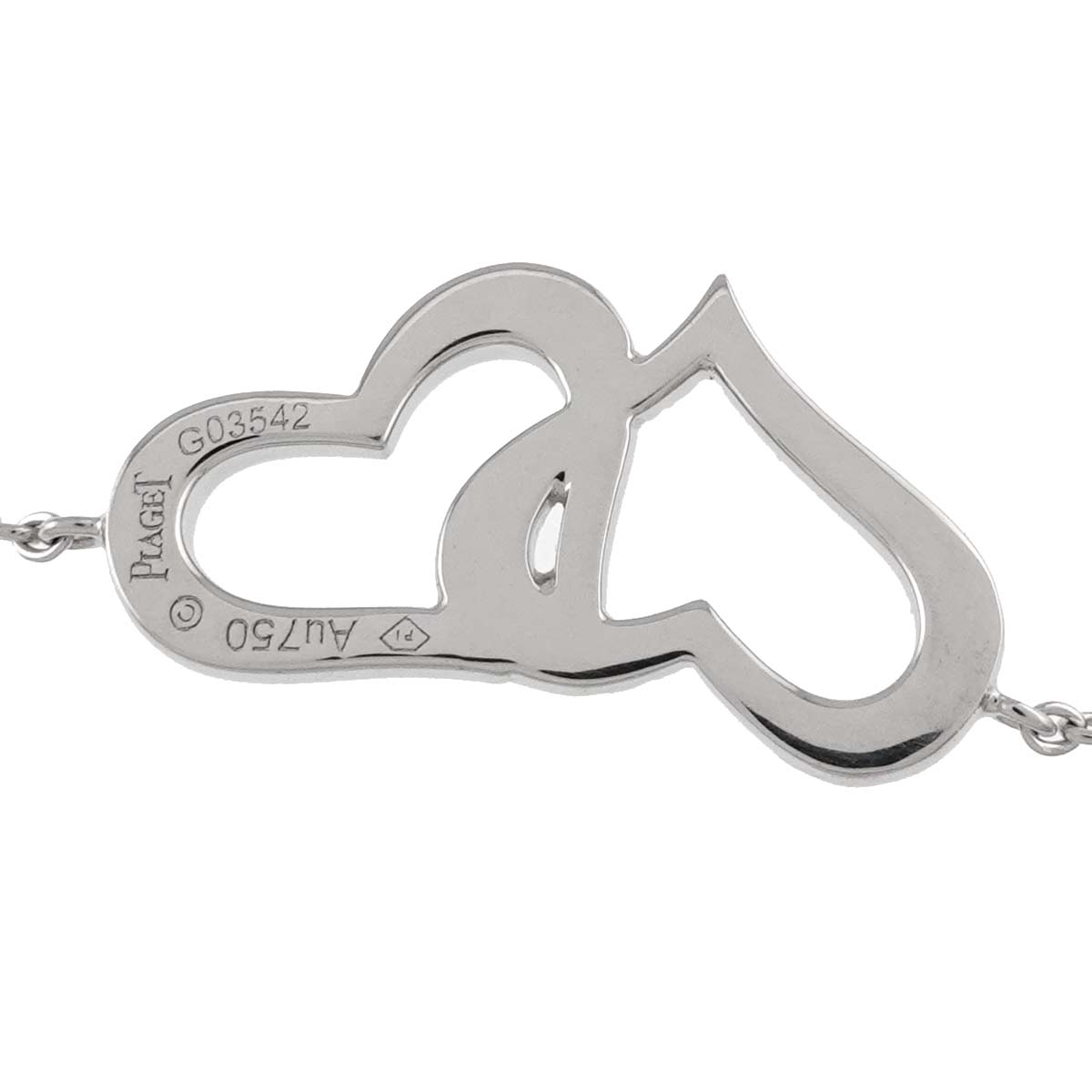 Lime Light Double Heart Diamond Necklace 18K WG 750