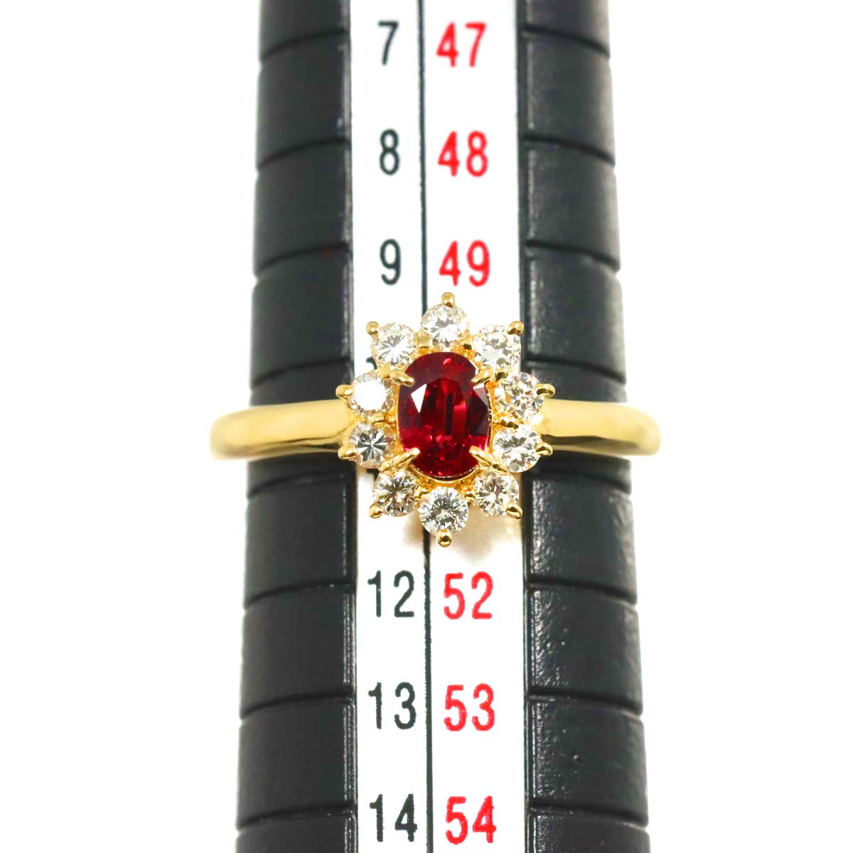 Ruby 0.39ct Diamond 0.31ct Ring 18K YG 750 size:5.5-5.75(US)