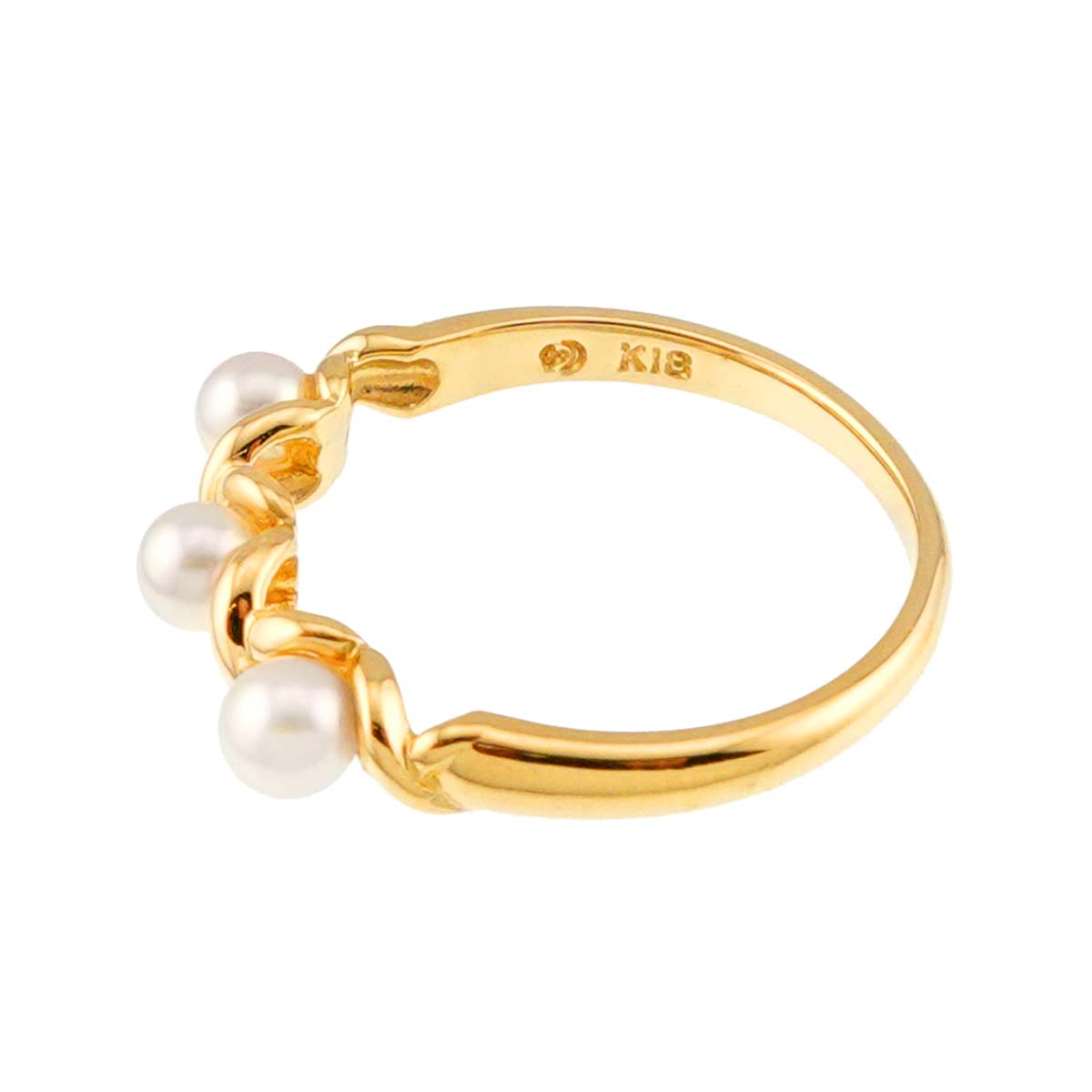 Baby Pearl 3.6-3.4mm Ring 18K YG 750 5.5-5.75(US)