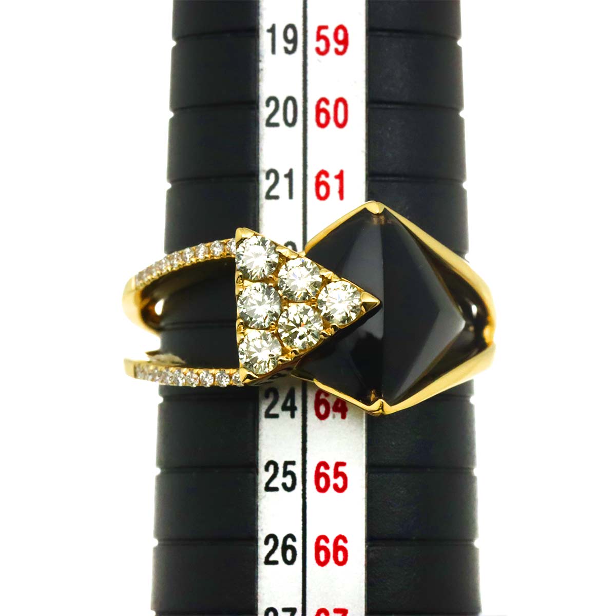 Quartz Diamond 0.55ct Ring 18K YG 750 Size:10.25(US)