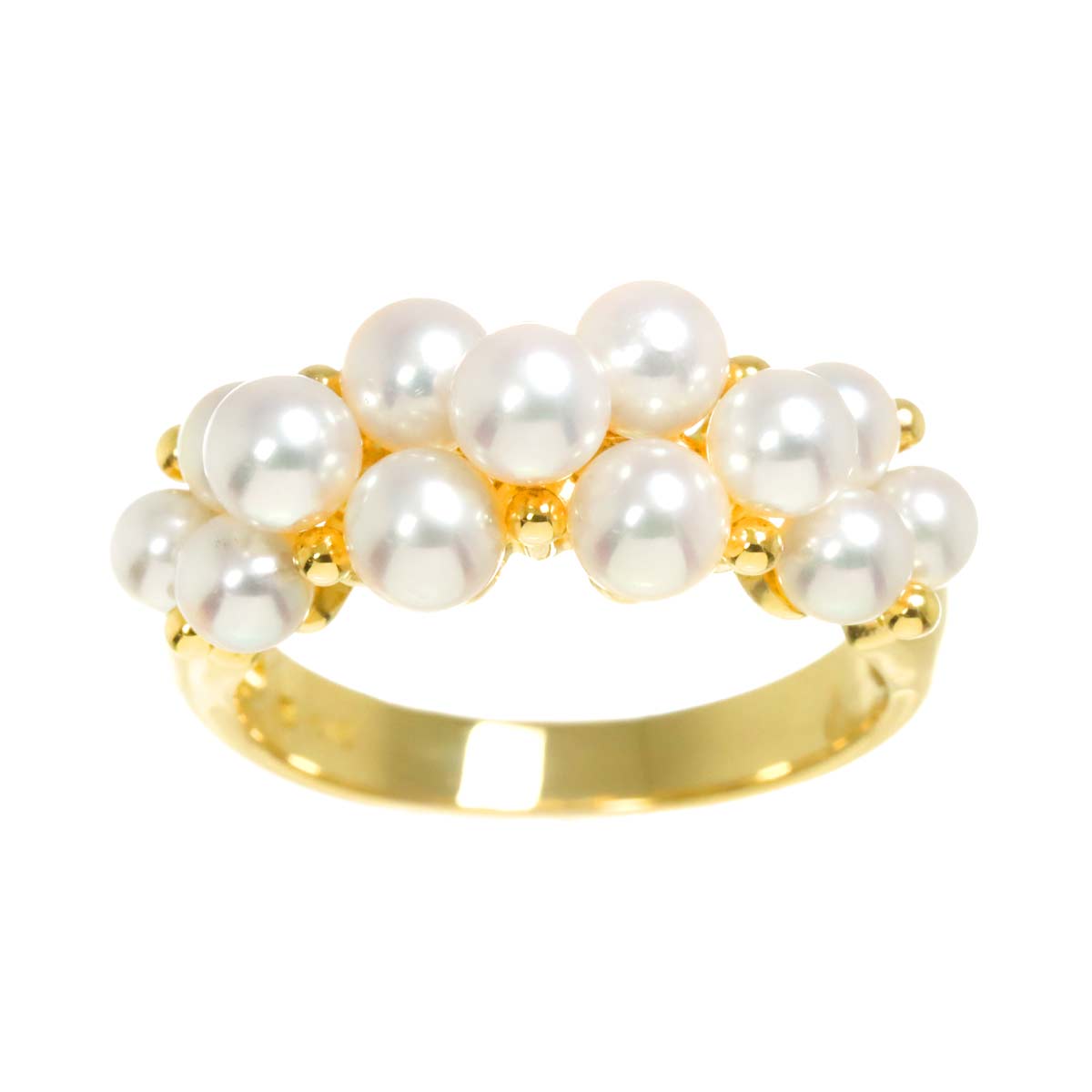 Baby Pearl 3.9-3.2mm Ring 18K YG 750 Size5.5-5.75(US)