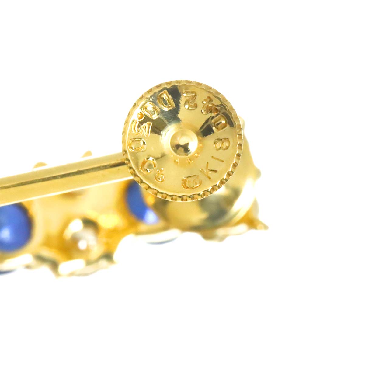 Sapphire 0.42/0.42ct Diamond 0.30/0.30ct Earrings 18K YG 750