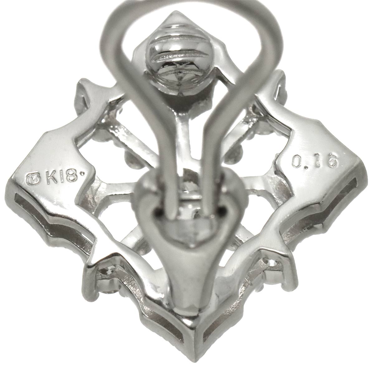 Diamond 0.16ct/0.16ct Earrings 18K White Gold 750