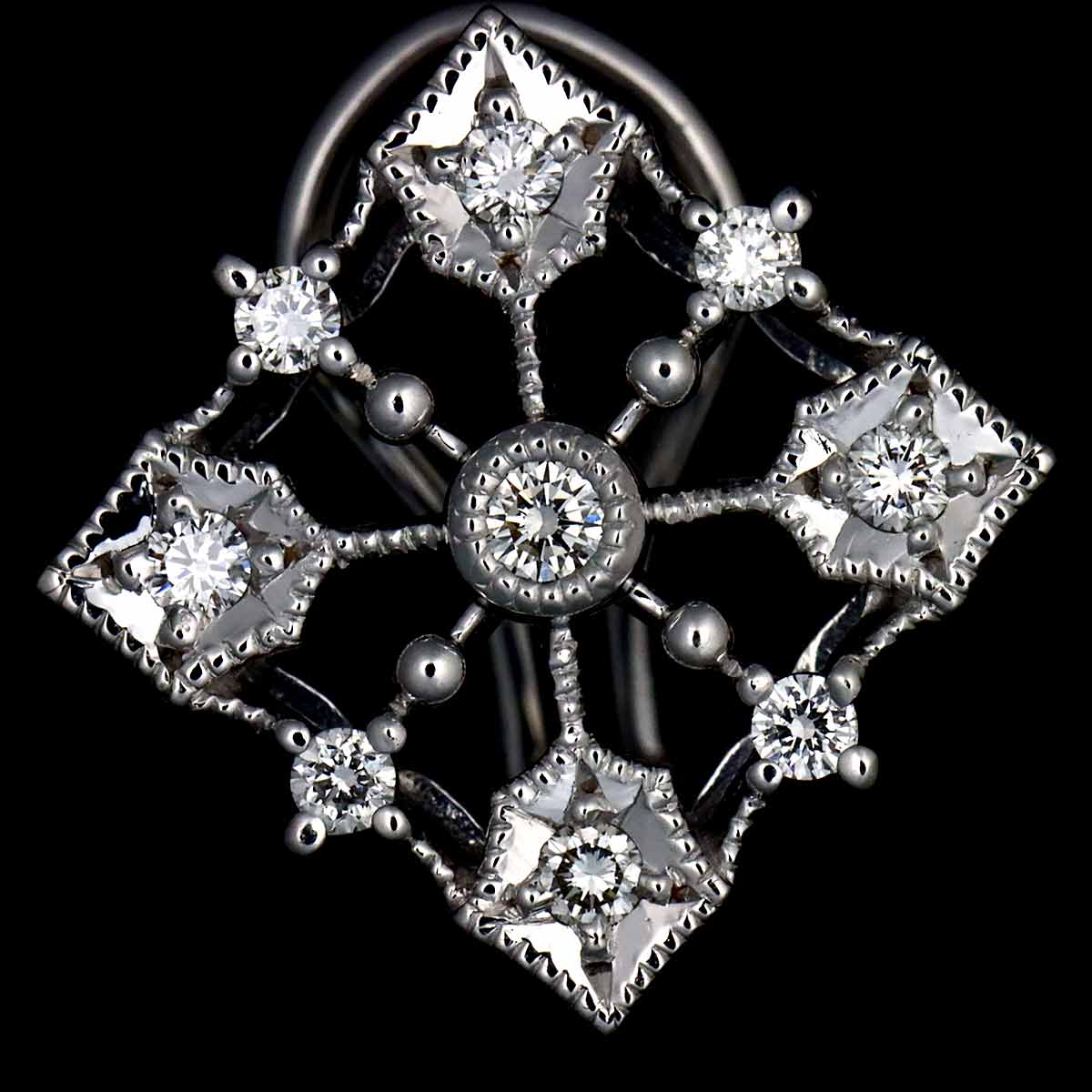 Diamond 0.16ct/0.16ct Earrings 18K White Gold 750